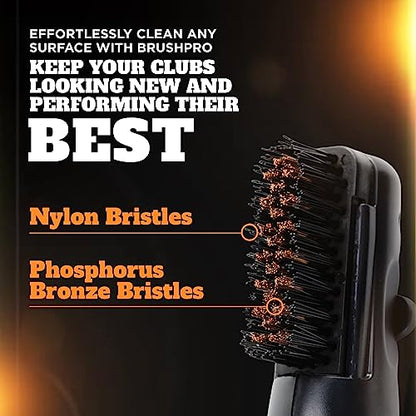 Frogger BrushPro Latch-It Golf Club Cleaner, Ergonomic Grip and Latch-it Magnet - Professional Golf Club Brush and Groove Cleaner for Golfers - color: Gray