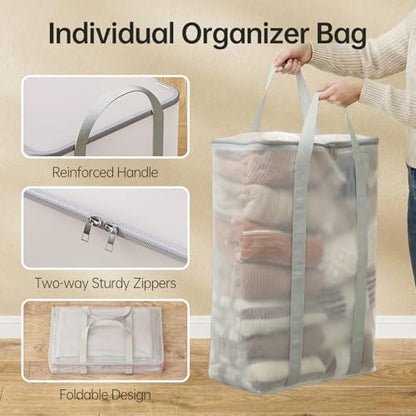 130L Plastic Laundry Hamper with 3 Independent Bags - color: Milky, size: 130L + 3 Bags