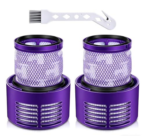 2 Pack Vacuum Filter Replacement Parts for Dyson V10, Compatible with Dyson V10 Cyclone Series, Total Clean, Animal Absolute Motorhead SV12 SV27, Replaces Part 969082-01, Washable HEPA Filter - color: V10/SV12