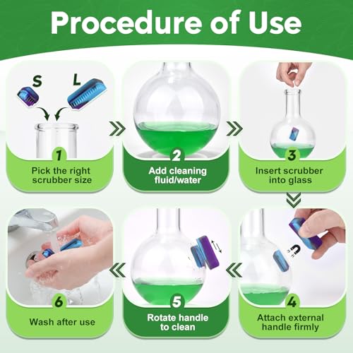 Magnetic Glass Cleaner Kit Dual Silicone Scrubbers with Handle, Purple - color: Purple