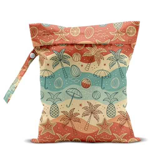 Wet Bag for Swimsuit, Beach Travel Essentials Wet Dry Bag, for Sunscreen Toiletry Dirty Clothes Yoga Gym Diaper, Friends Summer Beach Vacation Gifts. Beach vacation - color: Beach Vacation