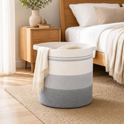 OIAHOMY 60L Laundry Basket Laundry Hamper Nursery Hamper Gradient Gray - color: Gradient Gray, size: 15*15*20in