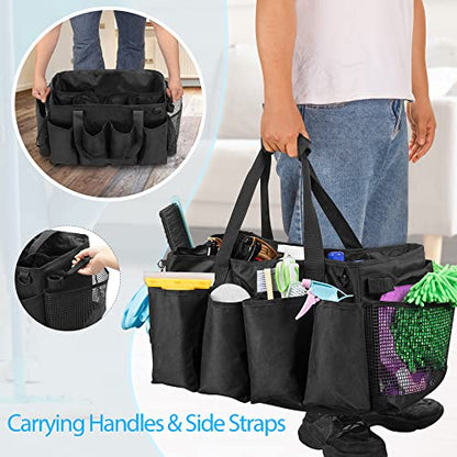 HODRANT Extra-Large Cleaning Caddy with Handles & Multi Pockets - color: Black