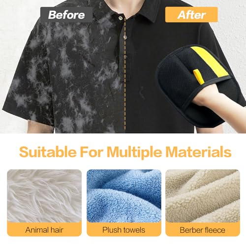 Rhino Ben Pet Hair Remover, Reusable Electrostatic Pet Hair Remover,Double Sided Pets Grooming Gloves,for Cat,Dog,Clothing,Couch,Furniture,Carpet,Car Seat