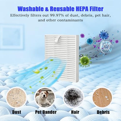 Q7 M5+ Replacement Parts Kit, compatible with Roborock Q7 M5+ and Q7 L5+ robot vacuums. Includes 2 main brushes, 6 side brushes, 6 dust bags and filters, 4 mop pads, 1 cleaning tool, and a screwdriver