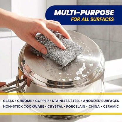 SCRUBIT Scrub Sponges for Kitchen, Non-Scratch Dish Sponges, Heavy Duty Steel Wool Scrubber Sponges Kitchen & Dishes Scrubbers (2)