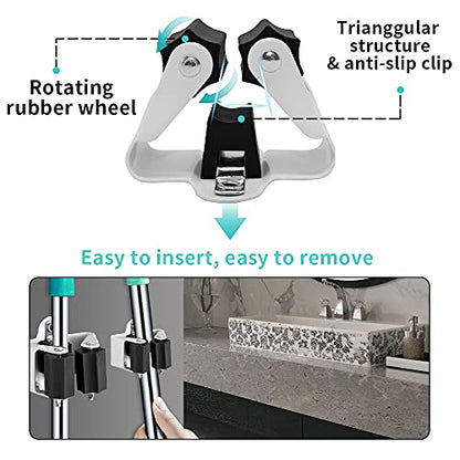 3-H Broom Holder Wall Mount 50 Pack, Stainless Steel Mop Hanger with Screws - color: Matte Black, size: 50