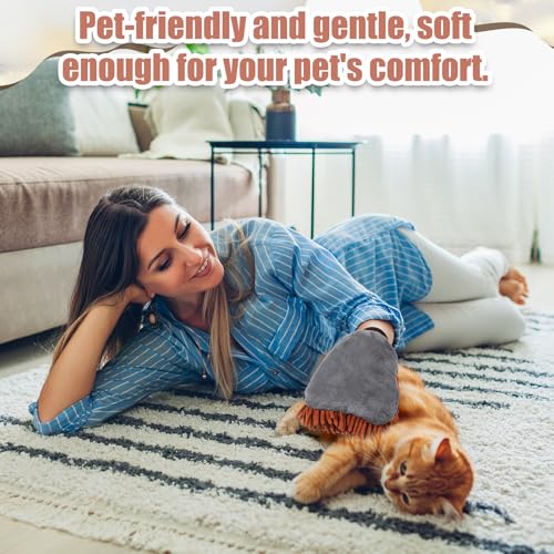 Teenyyou 2 Pcs Dog Towel Chenille Microfiber Pet Grooming Gloves,Brown - color: Brown