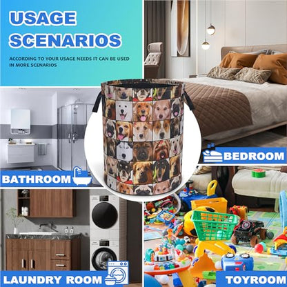 Cute Dog Pet Laundry Basket Foldable Oxford Cloth Hamper 18.9 x 16.5 Inch - color: Cute Dog