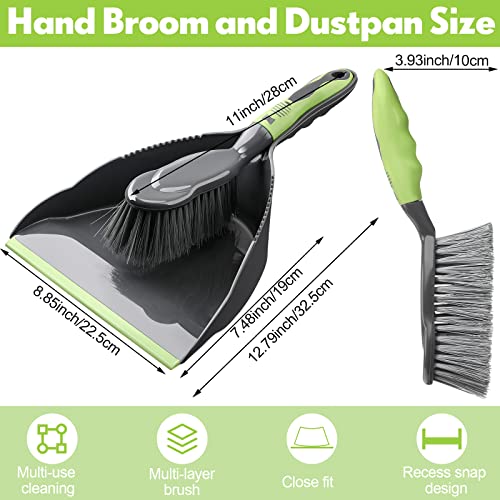 Zopeal 4 Set Dustpan and Brush Set, Small Handheld Broom for Home Kitchen