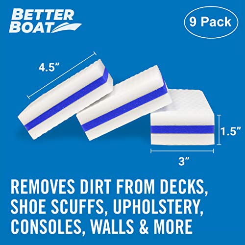 Boat Erasers by Better Boat, Cleaning Sponge for Scuff Marks and Grime - style: 9 Pack