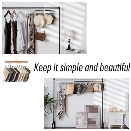 Legging Organizer for Closet 2 Pack, Wood Yoga Pants Hangers 24 Clips （V+W） - color: Wood Walnut Colour