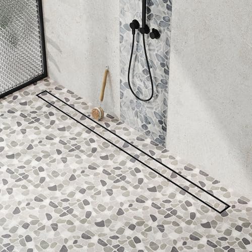 Neodrain 48-Inch Linear Shower Drain-Matte Black,with Tile Insert Grate - color: Matte Black, size: 48 IN