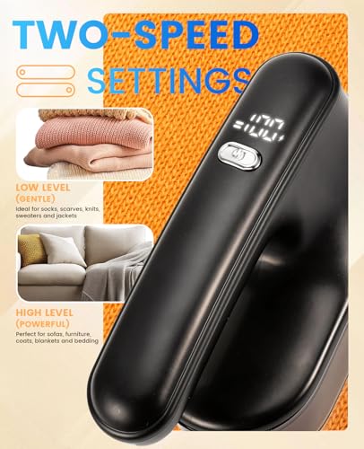 Killrose Fabric Shaver for Clothing，Rechargeable Lint Shaver with 2.7in Large Shaving Head, 6-Leaf Blades & LED Display,2-Speed Sweater Shavers to Remove Pilling from Clothes, Furniture, Sofa, Blanket
