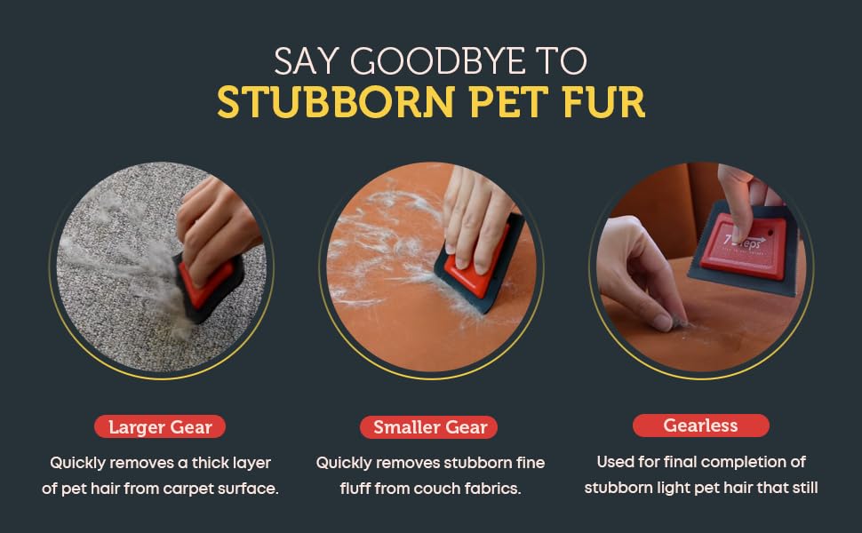 7 Steps - Mini Pet Hair Lint Fur Remover Detailer - Dog Cat Hair Remover - Auto Detailing Car Carpet Couch Furniture