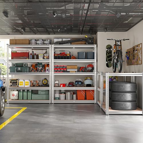 REIBII Galvanized Garage Shelving,5-Tier Metal Rack,36" W x 16" D x 72" H - color: Galvanized