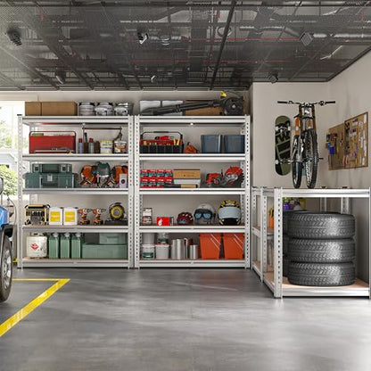 REIBII Galvanized Garage Shelving,5-Tier Metal Rack,36" W x 16" D x 72" H - color: Galvanized