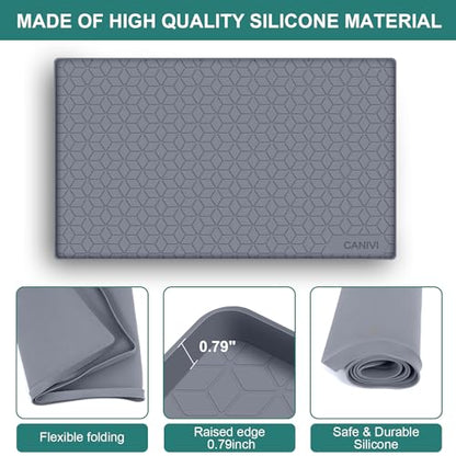 Under Sink Mat, 28"x22" Waterproof Tray for Cabinet, Holds 3 Gal - color: Blue Grey, size: 22"W x 28"L