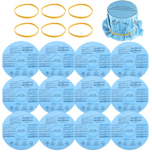 12Pack Reusable Wet/Dry Filter VF2002 90107 For Most Vacuum Cleaner - size: 12pcs Disc Filters 6pcs Retaining Bands