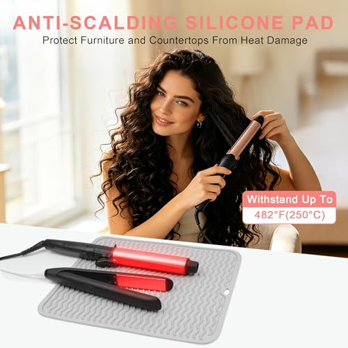 Oversize Silicone Heat Resistant Mat for Hair Tools - color: Gray