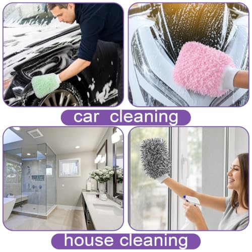 Tallew 5 Pcs Microfiber Car Wash Mitt for Car Washing 7 x 11 Inch, Colorful - color: Colorful