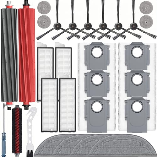 29 Pack Accessories Kit,Compatible with Roborock S8 MaxV Ultra Robot Vacuum,1 Mop Clean Brush,2 Roller Brush,4 Small Mops,4 Mop Pads,4 Hepa Filters,6 Side Brushes,6 Vacuum Bags,S8 Max Parts - size: 29Pcs for S8 MaxV Ultra Part