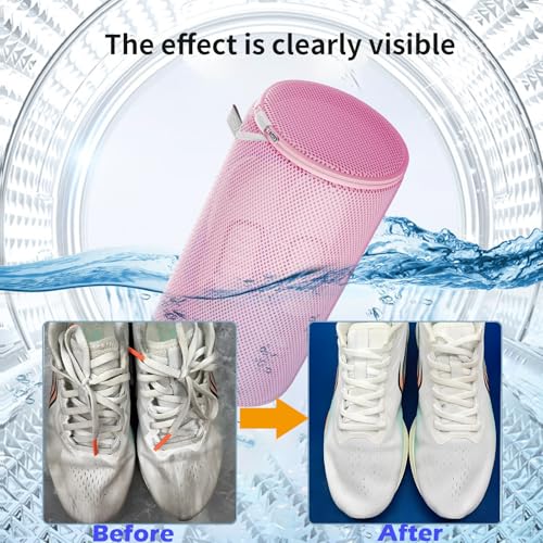 Shoe Washing Machine Bag, Large Laundry Bag for Sneaker, Pink, 8x15", 2Pcs - color: Pink, size: 2XL(8x8x15")