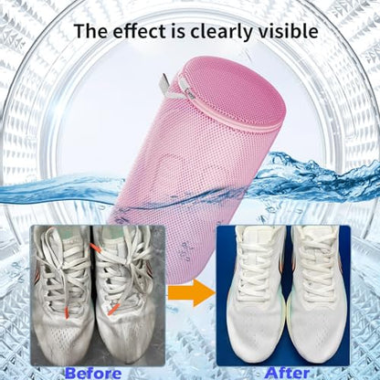 Shoe Washing Machine Bag, Large Laundry Bag for Sneaker, Pink, 8x15", 2Pcs - color: Pink, size: 2XL(8x8x15")