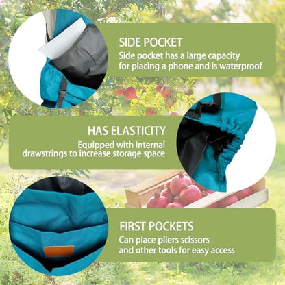 Gardening Apron with Pockets and Gloves, Waterproof Harvest Apron for Women