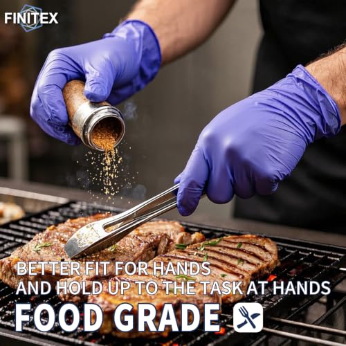 FINITEX Disposable Ice Blue Nitrile Exam Gloves 1000PCS/Case Cleaning - size: X-Large (Pack of 1000)
