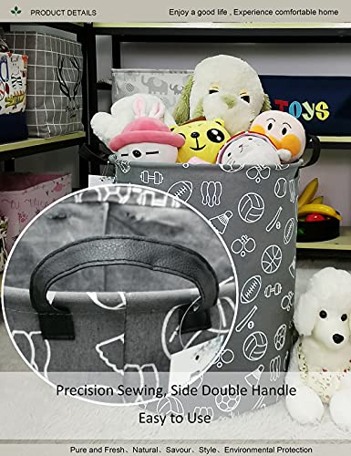 Round collapsible Large Sports Ball Laundry Hamper for Adults Kids - color: Grey Sports Ball