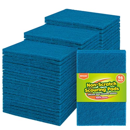 UNIMADE Non-Scratch Scouring Pads, 96Pcs Household Scour Pads - color: Blue, size: 96 Pack