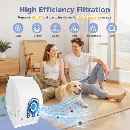 20 Pack 3D Airclean GN Vacuum Cleaner Bags for Miele Classic C1 Complete C1 - color: Blue, size: 20-GN Bags