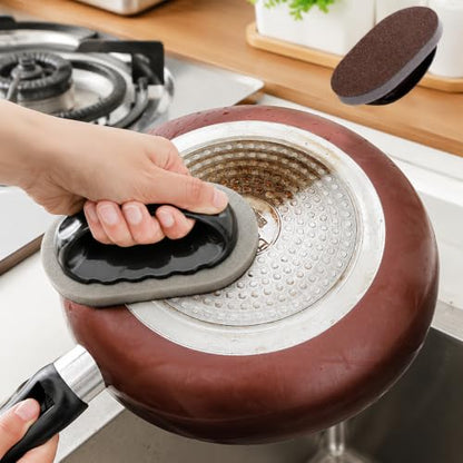 Magic Diamond Sponge Scrubber, Handle Cleaning Sponge, Brown - color: Brown