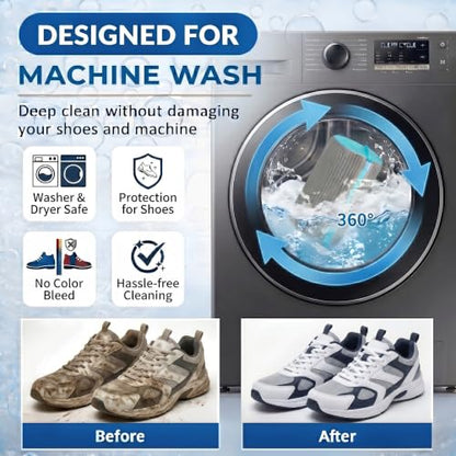 Shoe Washing Machine Bag Laundry Shoe Bag for Washer and Dryer, 2pc Reusable Shoe Cleaning Bag for Sneakers with Secure Locking Zipper