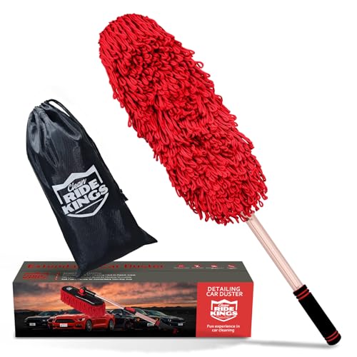 Extendable Auto Duster, Wax Cotton Loop End, 2 Pcs - color: Red5