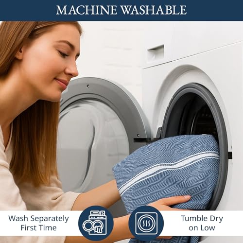 LANE LINEN Absorbent Kitchen Towels 100% Cotton Lint-Free 12 Pack - color: 07: Indigo, size: 12 Pack