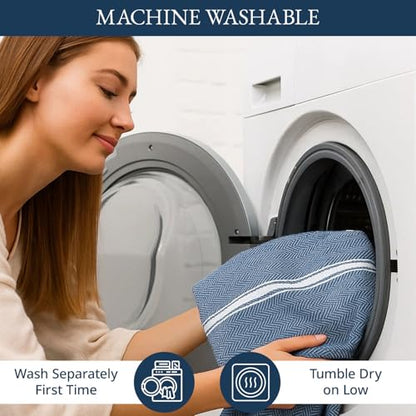 LANE LINEN Absorbent Kitchen Towels 100% Cotton Lint-Free 12 Pack - color: 07: Indigo, size: 12 Pack