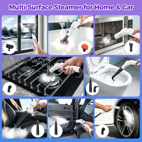 Handheld Steam Cleaner, Portable Deep Cleaning Steamer for Multi-Surface - color: Light White