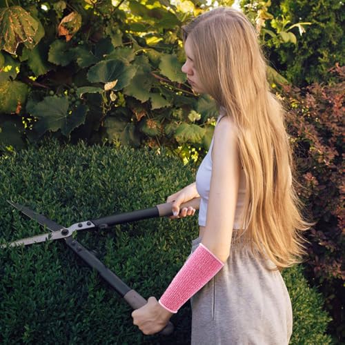 REDANHA Arm Protection Sleeves Level 5 Protection Cut Burn Resistant Sleeve Anti Abrasion Forearm Cover Protector - color: Pink,white