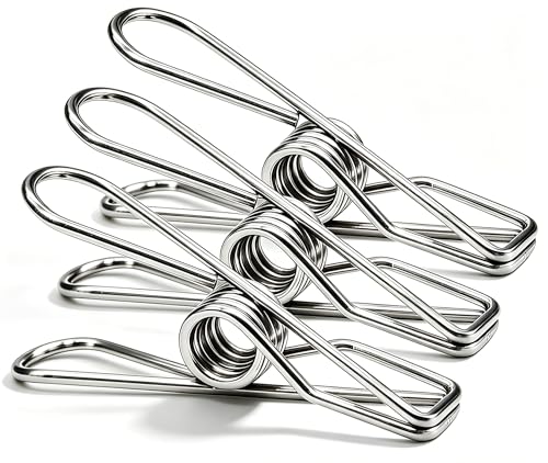 50 Pack Wire Clothes Pins, Stainless Steel Clothespins Metal Clothes Pegs Laundry Pins Heavy Duty for Outdoor Home Kitchen Travel Office - color: Silver-a