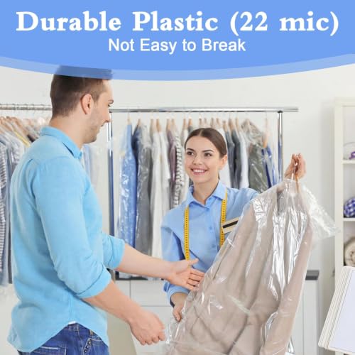 100 Pack Plastic Dry Cleaning Bags, 60x120 cm - size: 60 x 120 cm