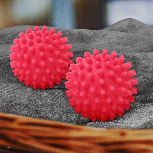Dryer Balls 4 Pack - Non-Toxic Reusable Dryer Balls (Red) - color: Red