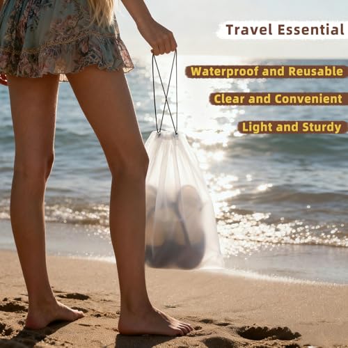 LazyMe Clear Shoe Bags for Travel, 11.8 x 15.7 Inch, 12 Pcs - color: Clear 12pcs