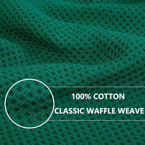 Homaxy 100% Cotton Waffle Weave Kitchen Dish Cloths 18-Pack, Dark Green - color: Dark Green, size: 12 X 12 - 18 Pack