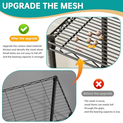 SINGAYE Metal Shelves Wire Shelving Storage Standing Adjustable Shelf Unit - color: Black, size: 5 Tier 10"Dx16"Wx55"H