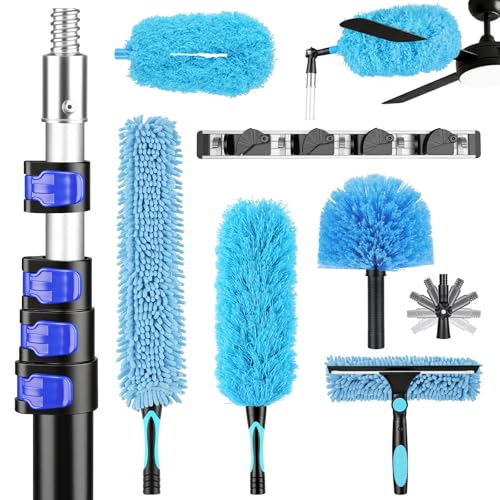 25ft High Reach Extendable Duster Kit with 4.5-18ft Extension Pole - size: 18FT POLE (Reach 25FT High)