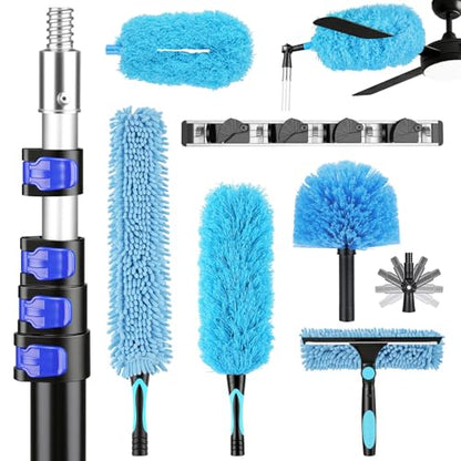 25ft High Reach Extendable Duster Kit with 4.5-18ft Extension Pole - size: 18FT POLE (Reach 25FT High)