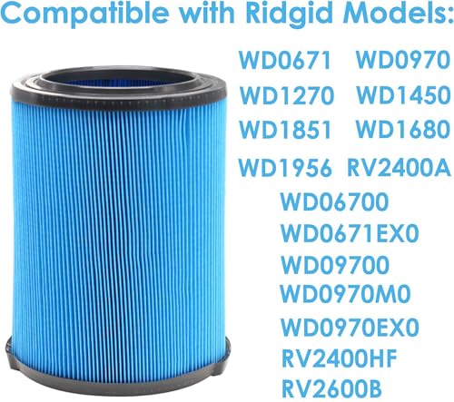 2PK VF5000 Replacement Filter for Ridgid Shop Vac 6-20 Gallon Wet/Dry Vacs - size: 2 PACK VF5000