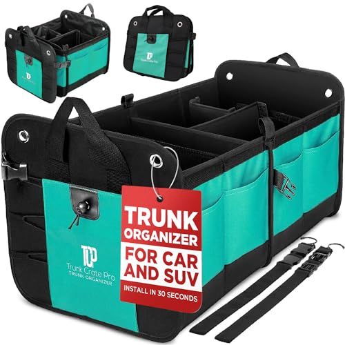 Teal Car Trunk Organizer for SUV & Auto Cargo Storage, Large - color: Cyan Green, size: Large